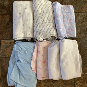 Baby blankets and portable changing pad